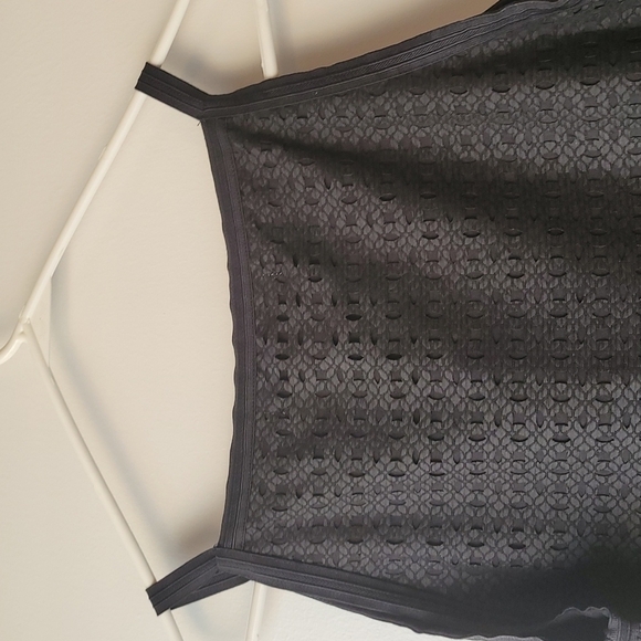 Studio M Black Cut Out Fringed Hem Black Dress Size Medium - Picture 4 of 7